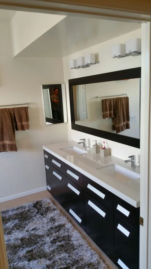 Espresso double vanity