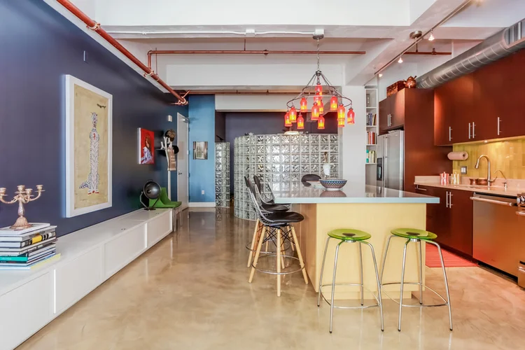 Open-concept loft kitchen