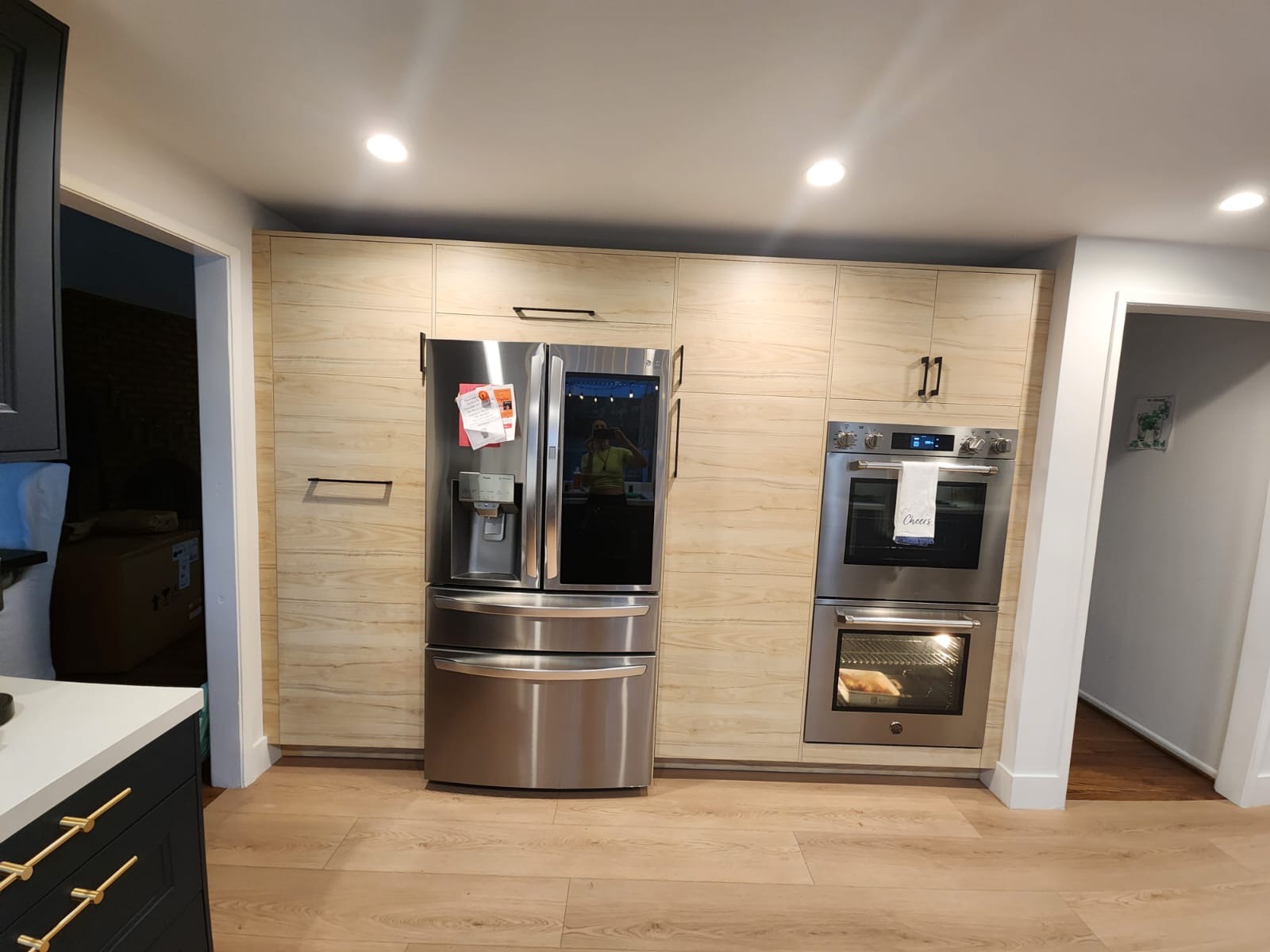 Light wood pantry wall