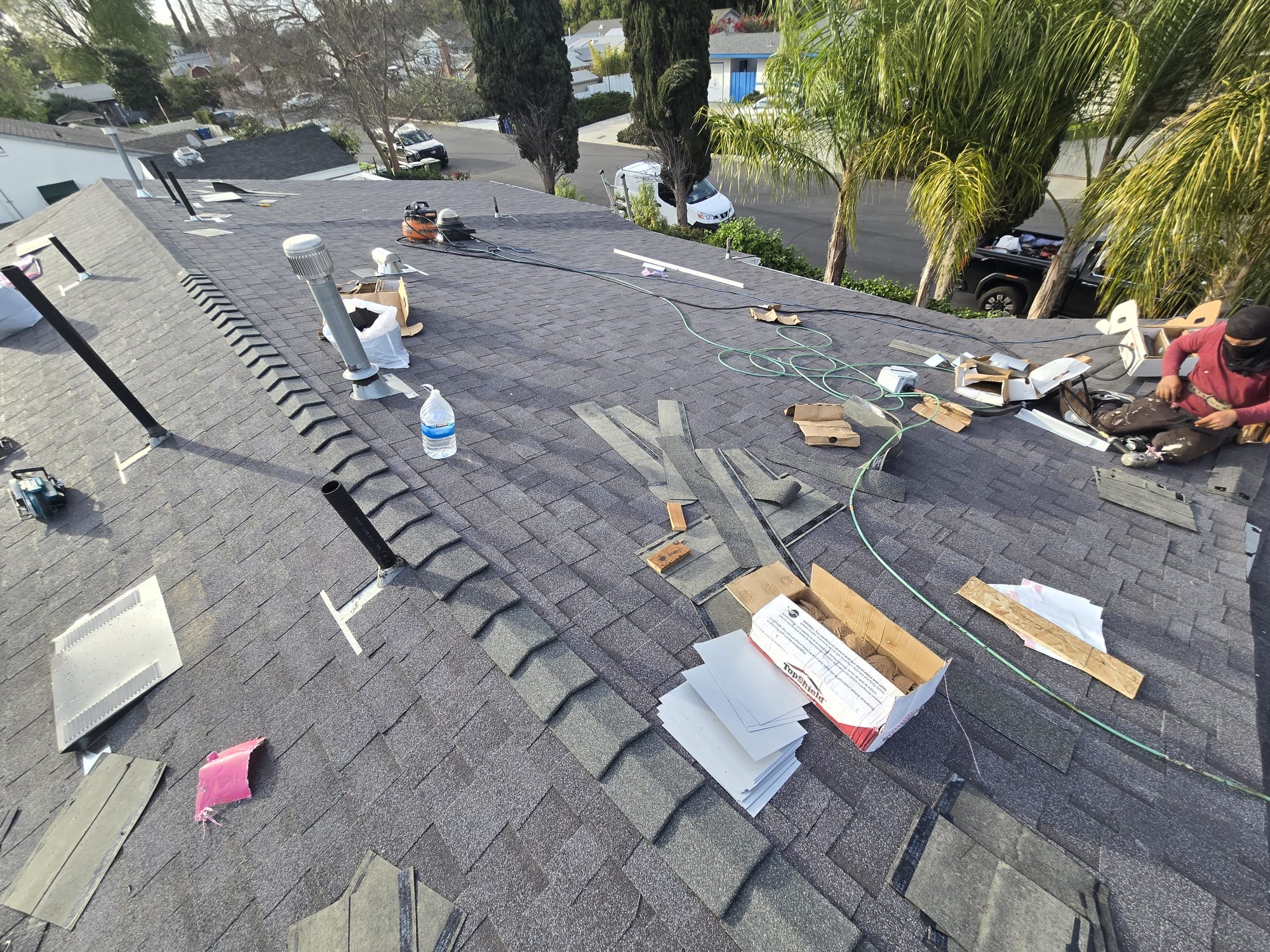 Architectural shingle ridge install