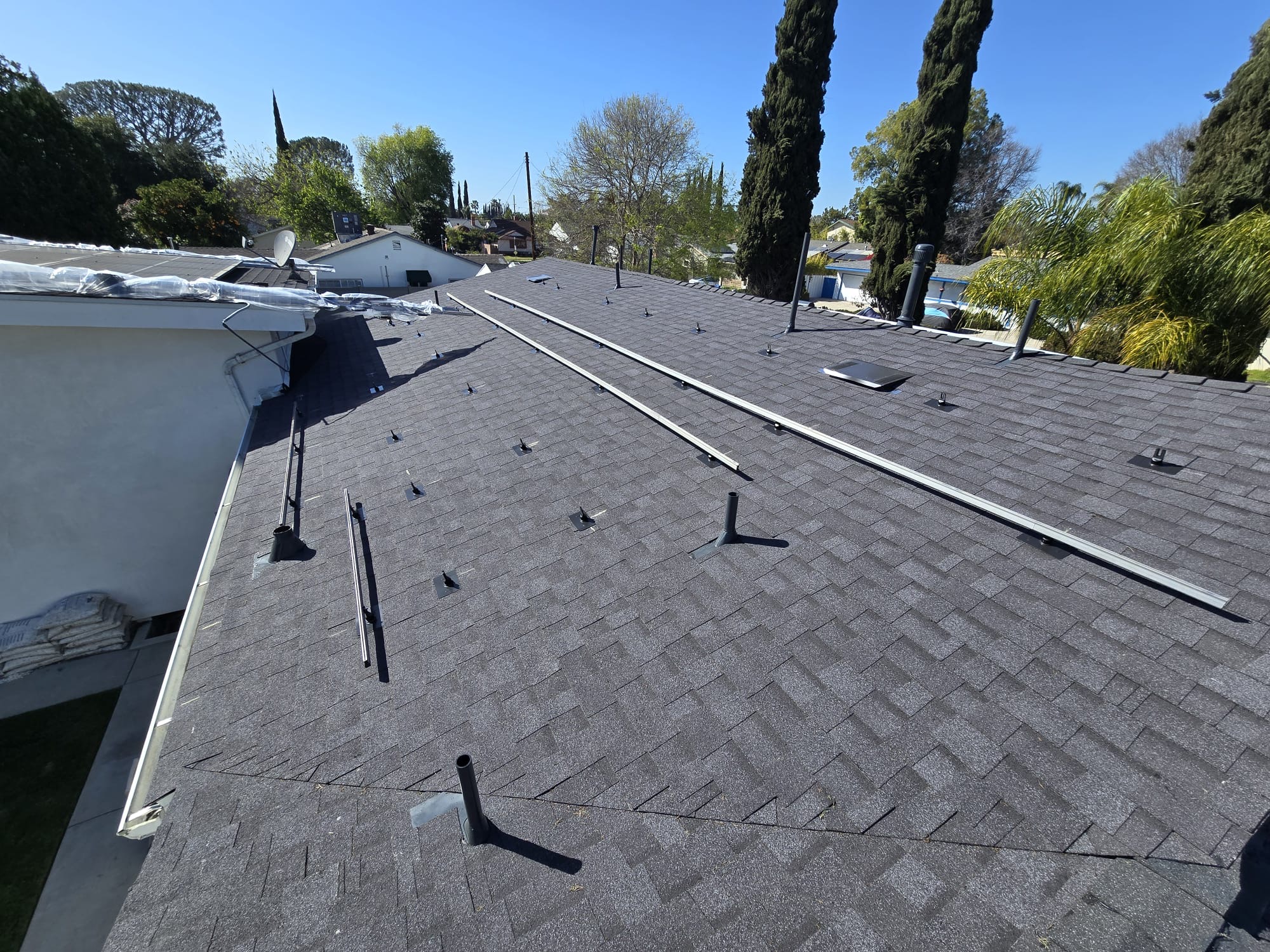 New shingle roof with solar prep