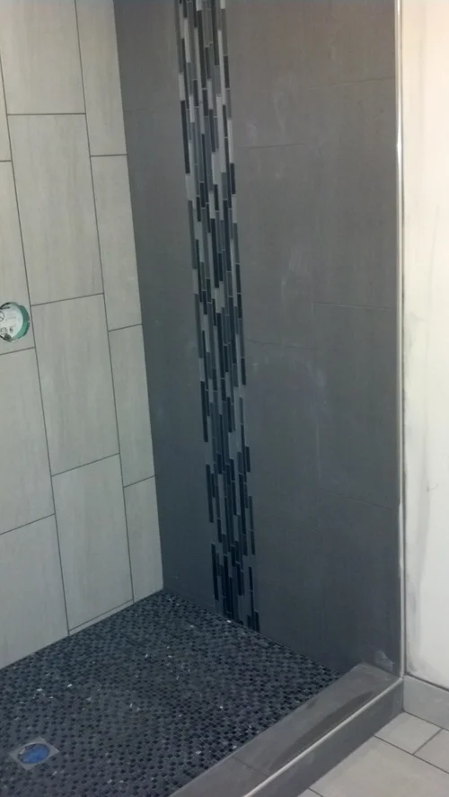 Mosaic accent shower wall
